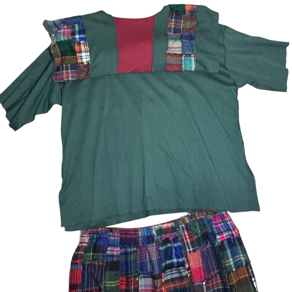 Jaybird Plaid Patchwork 2 piece skirt set preppy grunge cottagecore sz M/L VTG - Picture 15 of 16